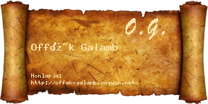 Offák Galamb névjegykártya
